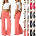 thumbnail image 1 of Miaoju Coral Fold Over Yoga Pants 2026 Wide Leg Loose Fit Pant with Ruched Waist Stretchy Baggy Sports Leggings, 1 of 8
