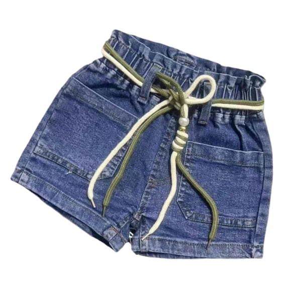 Miaoju Denim Shorts for Girls Casual High Waisted Ripped Jean Shorts with Flat Pocket Basic Jean Shorts Stretchy Denim Shorts