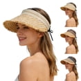thumbnail image 1 of Miaoju Fashion Sun Hats Visor for Women, Straw Beach Hat Adjustable Wide Brim Ponytail Packable for Summer Travel UPF 50+, 1 of 6
