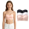 thumbnail image 1 of Miaoju Front Closure Bandeau Bra for Girls Comfortable Strapless Bra Wireless Tops Soft Breathable Bralette With Removable Straps Pads, 1 of 9