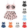 thumbnail image 1 of Miaoju Fun Women Themed Sleepwear with Sleeveless Bodice and Loose Halloween Shorts for Seasonal Get Togethers and Calm Nights by the Fire, 1 of 5