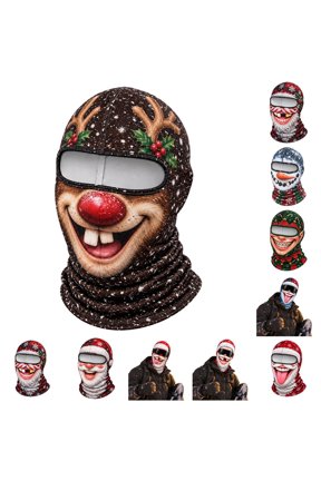 Funny Face Mask Crafted from Skin Friendly Polyester for Christmas Holiday Photos Events to Bring Warmth to Christmas Meetups
