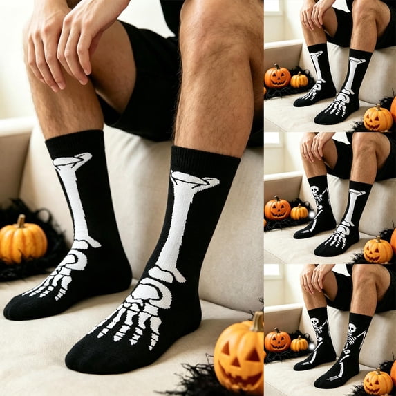 Miaoju Funny Socks for Men Women, Crazy Colorful Novelty Pattern Crew Socks for Home and Outdoor, Halloween, Funny Gift for Birthday, Father's Day