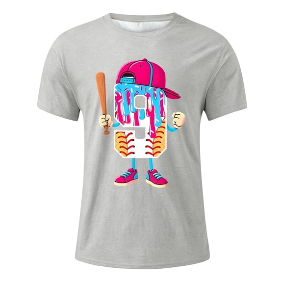 Miaoju Game Day Shirts for Kids Game Day Oversized Short Sleeve Graphic Tee Tops Sports Season Crew Neck Funny Baseball Shirts for Kids