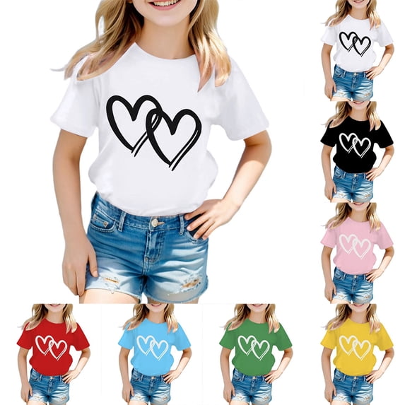 Miaoju Girls 5t Shirts Round Neck Letter Print Short Sleeve T Shirts Fashion Gentleman Tops Girls Summer Tops T-Shirts
