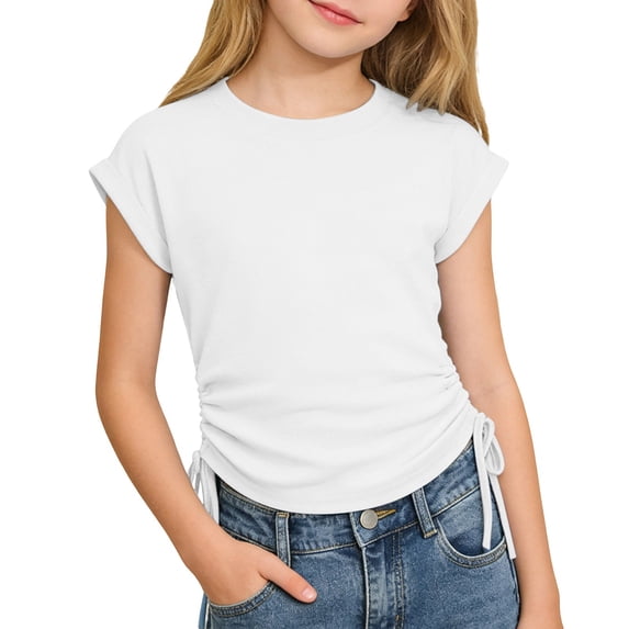 Miaoju Girls Oversized Tshirt Crewneck 3d Prints Short Sleeve T-Shirt Comfortable Gentleman Tops Girls Summer Tops T-Shirts
