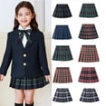 thumbnail image 1 of Miaoju Girls Pleated Plaid Skirt High Waisted A-Line Skater School Uniform Skirts for Casual Holiday, 1 of 5