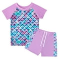 thumbnail image 1 of Miaoju Girls Short Sleeve Swimsuit Two Piece Swimwear UPF 50+ UV 3-12 Years, 1 of 9