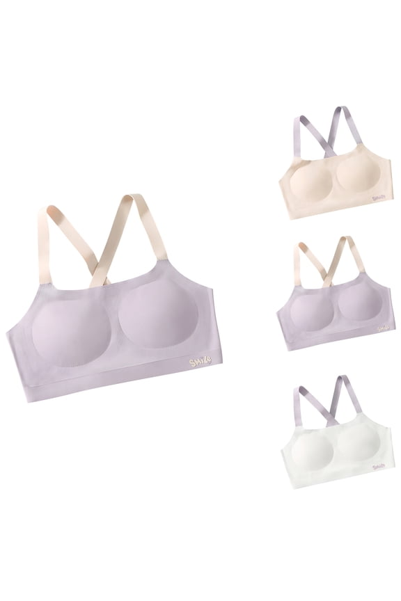 Girls Student Bra Padded Yoga Vest Training Bras Youth Developed Comfy Camisole Seamless Yoga Vest