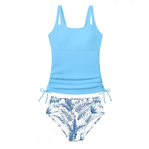 Miaoju Girls Swimsuit Adjustable Straps Bathing Suits Bikini Sets with Chest Pad 2 Piece Swimwear for Girl Ages 9-16 Years