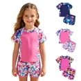 thumbnail image 1 of Miaoju Girls Two Piece Swimsuit Floral UPF 50+ Rash Guard Set Kids Beach Swimwear, 1 of 9