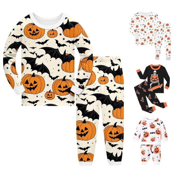 Miaoju Halloween Pajamas Pants for Ghost Print Top and Pant Casual Sleepwear with Pockets Funny Home Pajamas Set 2 Piece Sets Pajamas for