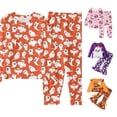 thumbnail image 1 of Miaoju Halloween Pajamas Set for Pjs Pumpkin Print Long Sleeve Loungewear Clothes Set Comfortable Home Outfit 2 Piece Pjs for, 1 of 5