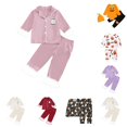 thumbnail image 1 of Miaoju Halloween Pajamas Set for Top Pumpkin Print Top and Pant Set with Pockets Trendy Home Outfit 2 Piece Pjs for Gifts, 1 of 5