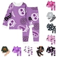 thumbnail image 1 of Miaoju Halloween Pajamas for Pumpkin Print Long Sleeve Shirts and Pants Nightwear Set Loose Home Outfit Set 2 Piece Pjs for, 1 of 4