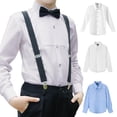 thumbnail image 1 of Miaoju Kid Boys Button Down Cotton Linen Shirt Casual Summer Short Sleeve Dress Shirt, 1 of 9