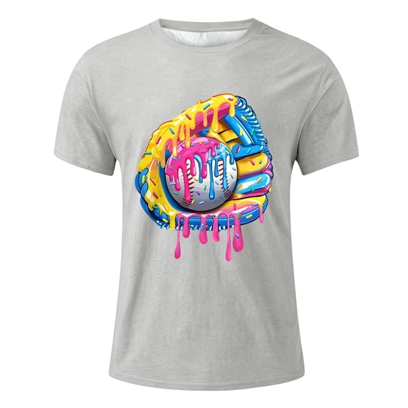 Miaoju Kids Baseball Shirt Game Day Oversized Short Sleeve Tops Sports Season Crew Neck Funny Baseball Shirts for Kids