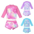 thumbnail image 1 of Miaoju Kids Two Piece Swim Dress for Girls Colorful Printed Long Sleeves 2 Piece Bathing Suit Rash Guard Swimsuits, 1 of 3