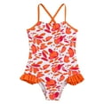 thumbnail image 1 of Miaoju One Piece Swimsuit for Girls 9-10 Gingham Ruffle Tankini Sets Quick Dry & Stretchy Contrasting Trim Bathing Suit Modest Swimwear with Cover Up Spaghetti Strap, 1 of 8
