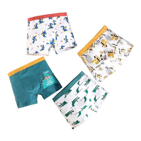 Miaoju Pack of 4 Boxer Shorts Boys Cotton Children's Underwear Breathable Comfortable for Teenagers & Children Underwear