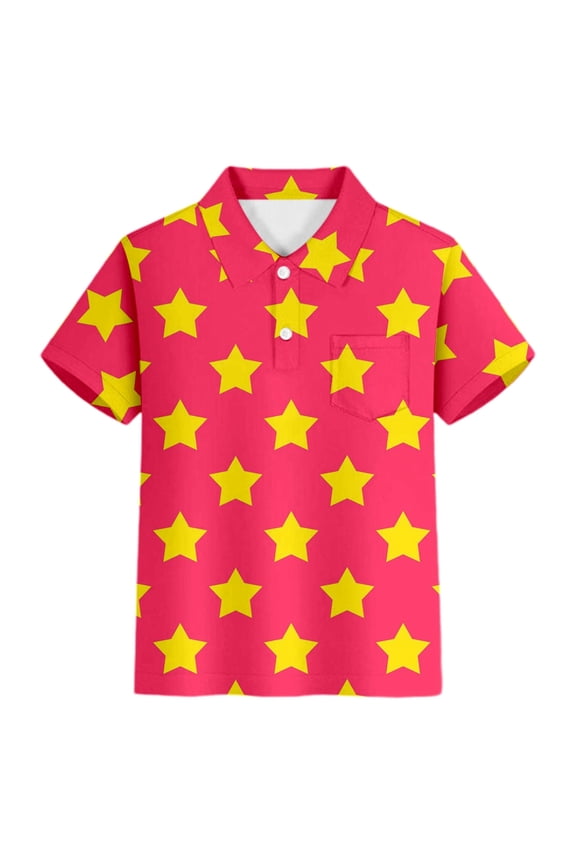 Polo Shirts for Boys 10-12 Button Closure Striped Short Sleeve Cotton Preppy Tops Tee for Boys & Girls