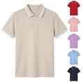 thumbnail image 1 of Miaoju Polo Shirts for Boys School Uniform Button Closure Letter Print Short Sleeve Shirt Casual Gentleman Tops T-Shirts Infant To Big Kid, 1 of 5