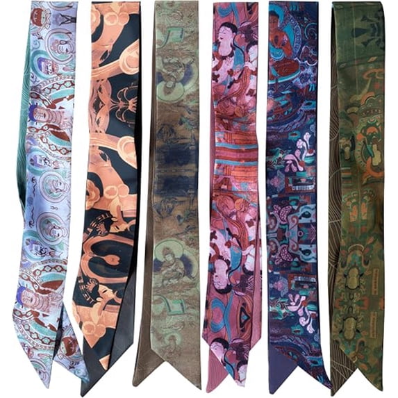 Miaoju Scarves for Women, Multifunctional Fashion Boho Scarves for Purse Bag Head Neck Hair Accessories