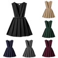 thumbnail image 1 of Miaoju School Girl Outfit&nbsp;Casual Solid Color Back to School Jumper Dress Size 100-140 Pleats and Decorative Double Buckle Uniform, 1 of 3