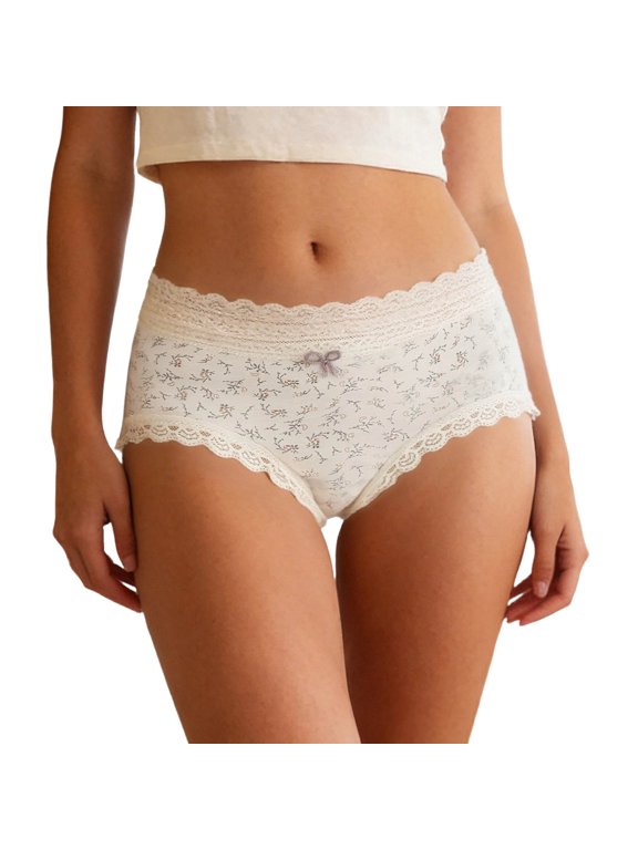 Soft Cotton Panties for Women Classic Underwear with Lace Bikini Look Breathable Fabric Keeps Skin Cool and Dry Keeps You Feeling Fresh from