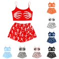 thumbnail image 1 of Miaoju Spooky Women Themed Sleepwear with Sleeveless Bodice and Loose Halloween Shorts for Pumpkin Carving Nights and Warm Cuddle Time at Home, 1 of 5