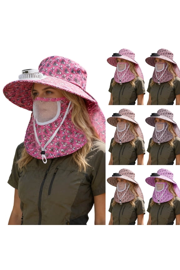 Sun Cap Outdoor Wide Brim Hat with Removable Face and Neck Flap Cover for Men Women Fishing Hiking Hats