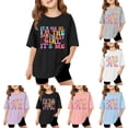 thumbnail image 1 of Miaoju Teen Girl Shirts Crew Neck Solid Color Short Sleeve T Shirt Loose Soft Back To School Shirt Clothes for Children, 1 of 7