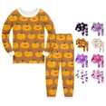 thumbnail image 1 of Miaoju Cotton Halloween Pajama Set Top Ghost Print Top and Pant Set with Pockets Soft Home Clothes 2 Piece Pjs for Gifts, 1 of 4