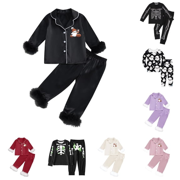 Miaoju Cotton Halloween Pajamas Set Pjs Pumpkin Print Long Sleeve Loungewear Clothes Set Loose Home Pajamas Set 2 Piece Cotton Pajama Outfits