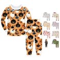 thumbnail image 1 of Miaoju Cotton Halloween Pajamas Size 6 Pumpkin Print Long Sleeve & Long Pants Outfit Trendy Home Clothes 2 Piece Loungewear, 1 of 4
