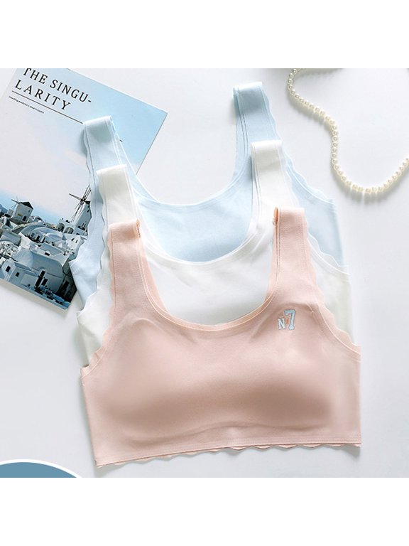 Training Bras for Girls Padded Seamless Full Coverage First Bralettes Seamless Dance School Everyday Bra