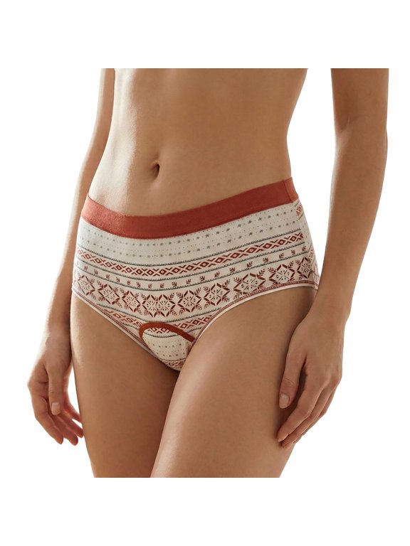 Women's Bikini Panties Mid Rise Printed Bikini for Women Leakproof Layer Protects Against Leaks Breathable Fabric Keeps Skin Cool and Dry