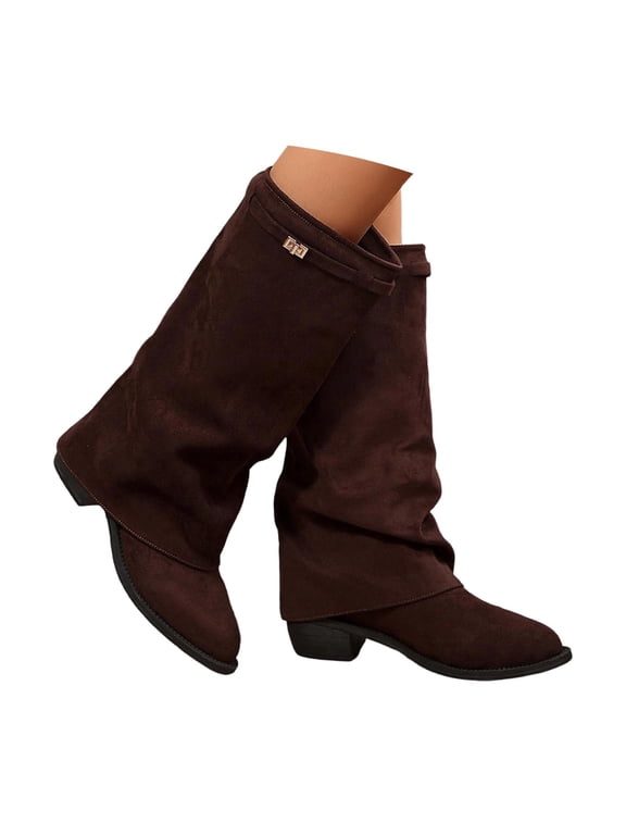 Women's Tall Boots Suede Slouchy Style for Fall Winter Casual Daily Wear and Weekend Outings