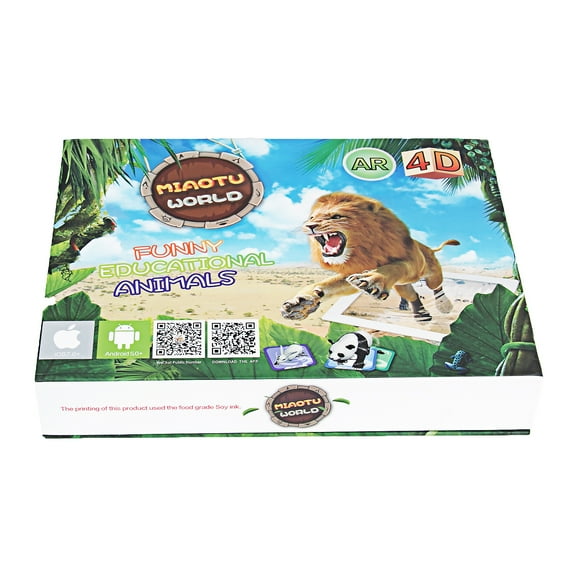 Miaotu World Flashcards Funny Animal Educational Game 64pcs Set for Interactive 4D and AR Show