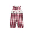 thumbnail image 1 of Miaouyo 0-18 Months Infant Baby Boy Christmas Romper Loose Fit Embroidered Plaid Crew Neck Sleeveless Jumpsuit, 1 of 9