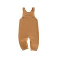 thumbnail image 1 of Miaouyo 0-24 Months Infant Baby Boys Girls Knitted Overalls Stylish Solid Color Ribbed Trim Square Neck Sleeveless Romper, 1 of 9