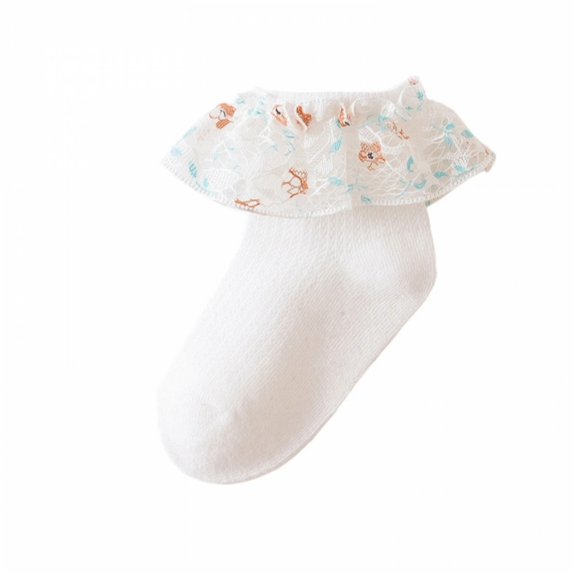 Miaouyo Ankle Socks for Little Girls Lace Ruffle Cuff Breathable Princess Socks