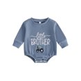 thumbnail image 1 of Miaouyo Baby Boy Romper, Long Sleeve Crew Neck Embroidery Letters Fall Bodysuit, 1 of 9