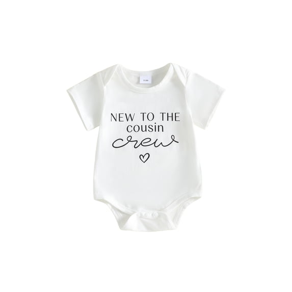Miaouyo Baby Boys Summer Rompers Letter Print Crew Neck Short Sleeve Bodysuits