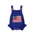 thumbnail image 1 of Miaouyo Baby Girl Knit Romper 4th of July Flag Sleeveless Jumpsuit for Newborn Toddler Cute Clothes, 1 of 8