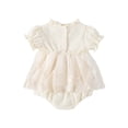 thumbnail image 1 of Miaouyo Baby Girls Rompers Dress Ruffles Collar Short Sleeve Lace Skirt Hem Infant Bodysuits Jumpsuits, 1 of 9