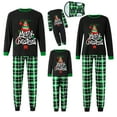 thumbnail image 1 of Miaouyo Christmas Family Pajamas Matching Set Letter Leaf Print Holiday Home Sleepwear Outfits, 1 of 10