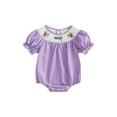 thumbnail image 1 of Miaouyo Infant Baby Girl MardiGras Romper 0 3 6 9 12 18 Months Plaid Crown Embroidered Short Sleeve Jumpsuit, 1 of 9