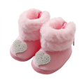 thumbnail image 1 of Miaouyo Infant Baby Girls Booties Fuzzy Cuff Non Slip Soft Sole First Walker Shoes, 1 of 9