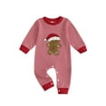 thumbnail image 1 of Miaouyo Infant Baby Girls Boys Christmas Fall Romper 0 3 6 12 18 Months Stripe Print Gingerbread Man Embroidery Long Sleeve Round Neck Jumpsuit, 1 of 9